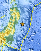 Small map showing earthquake