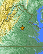 Small map showing earthquake