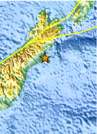 Small map showing earthquake