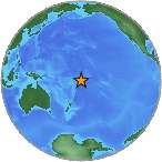 Small globe showing earthquake