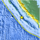 Small map showing earthquake