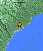 Small map showing earthquake